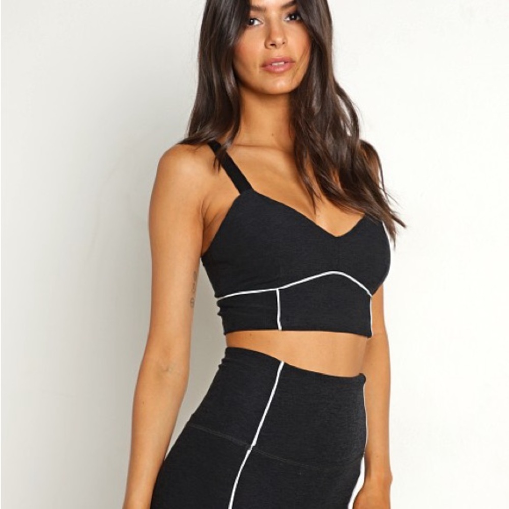 Beyond Yoga Spacedye Pipe Up Bra Darkest Night